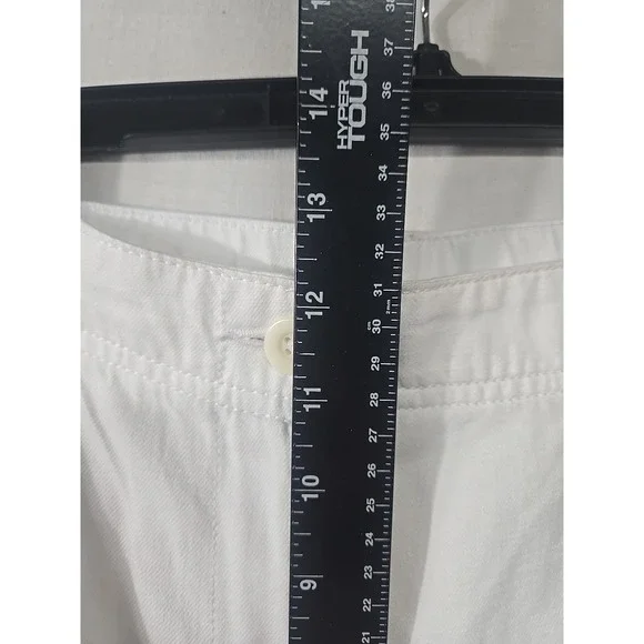 Talbots White Linen Blend Shorts Womens 16 Rolled Cuff Stretch Beach Causal - Picture 7 of 8